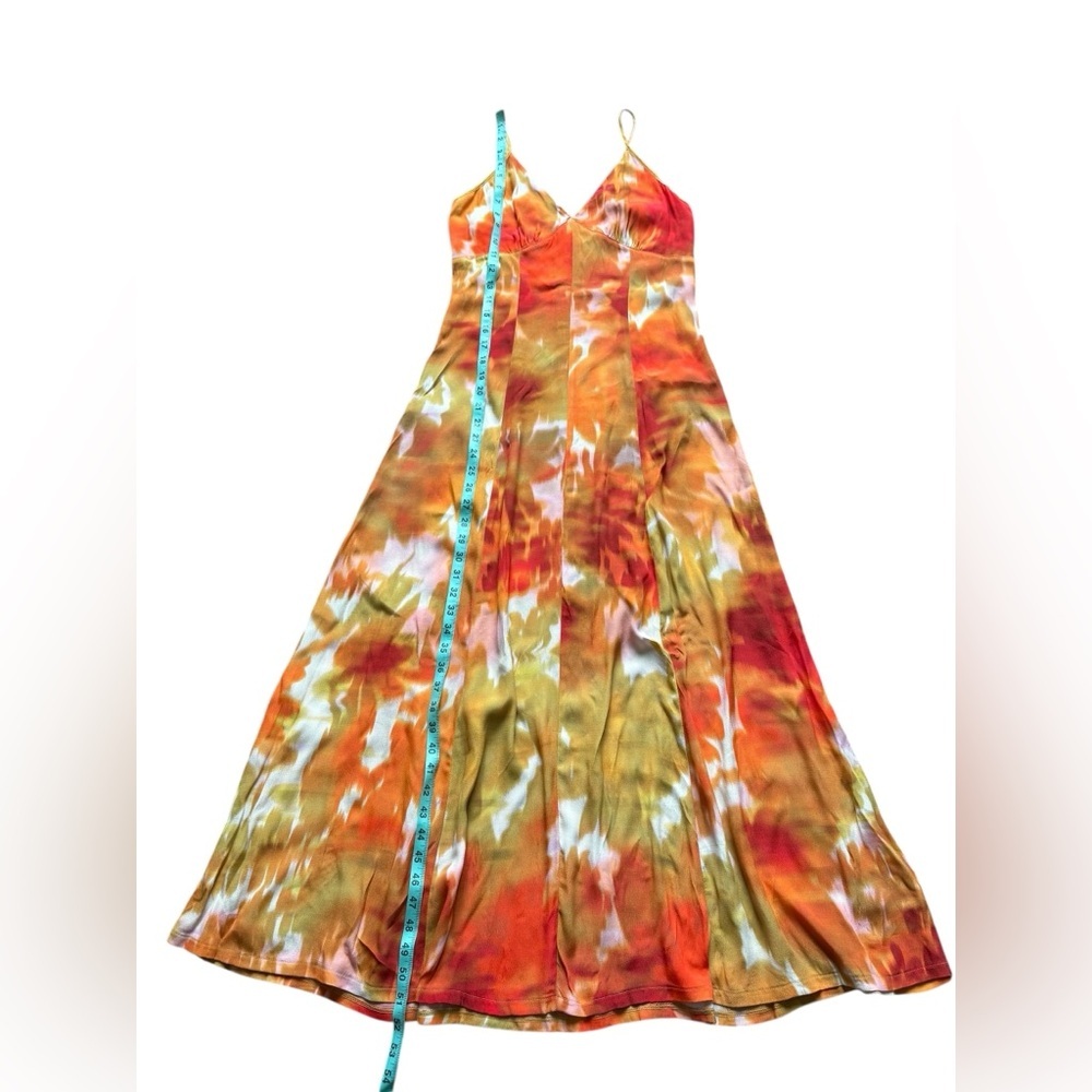 NWT The Drop Isa V-Neck Maxi Dress in orange watercolor print size XX small. - Picture 5 of 10